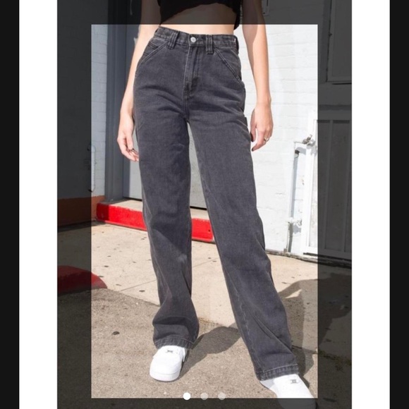 Brandy Melville Denim - Brandy Melville feanne cargo jeans black